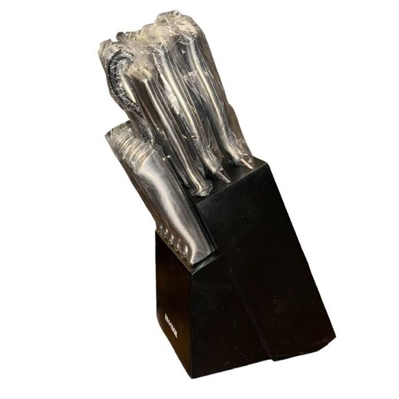 Art & Cook 15-Pc. Stainless Steel Knife Block Set - Black - Picture 4 of 5